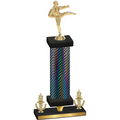Premium Single Black Carbon Fiber Victory Karate Trophy