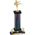 Premium Single Black Carbon Fiber Year Karate Trophy