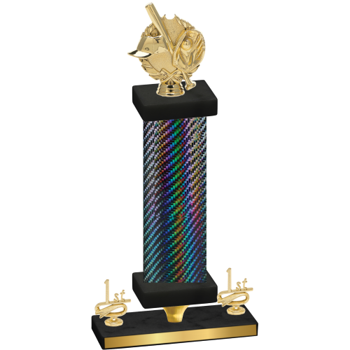 Premium Single Black Carbon Fiber First Place Baseball Trophy