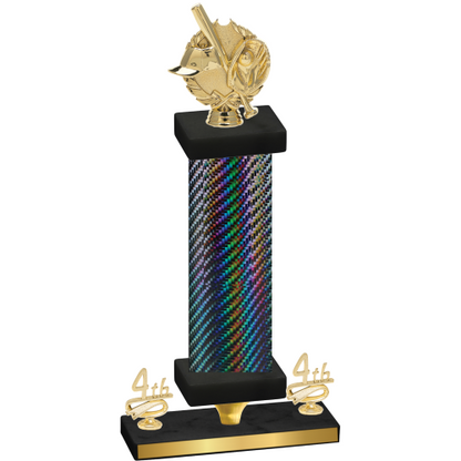 Premium Single Black Carbon Fiber Fourth Place Baseball Trophy