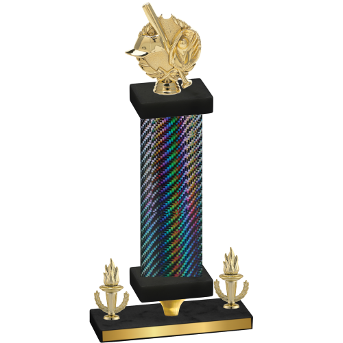 Premium Single Black Carbon Fiber Victory Baseball Trophy