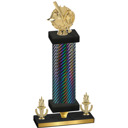 Premium Single Black Carbon Fiber Victory Baseball Trophy