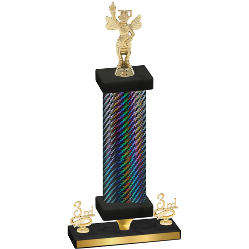 Premium Single Black Carbon Fiber Third Place Academics Trophy
