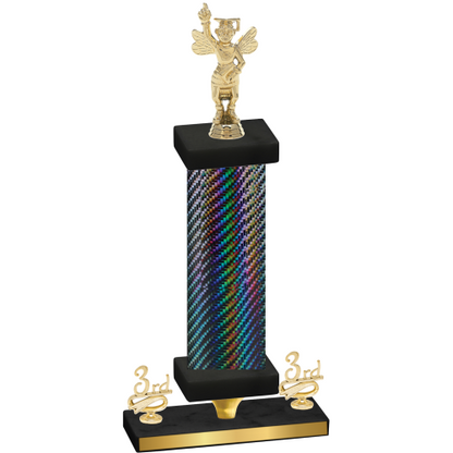 Premium Single Black Carbon Fiber Third Place Academics Trophy