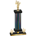 Premium Single Black Carbon Fiber Fourth Place Academics Trophy