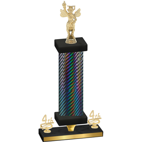 Premium Single Black Carbon Fiber Fourth Place Academics Trophy