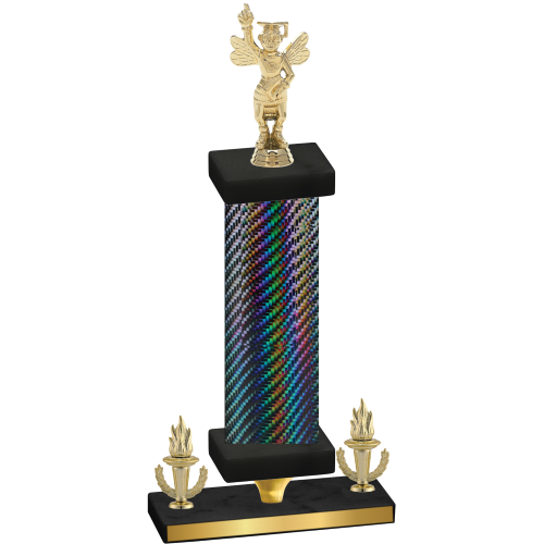 Premium Single Black Carbon Fiber Victory Academics Trophy