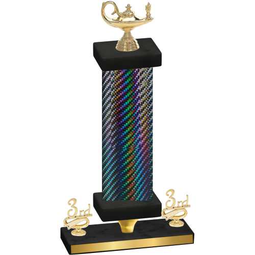 Premium Single Black Carbon Fiber Third Place Academics Trophy