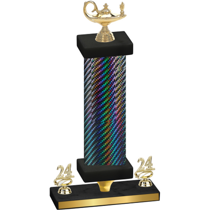 Premium Single Black Carbon Fiber Year Academics Trophy