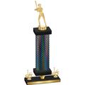 Premium Single Black Carbon Fiber First Place Softball Trophy