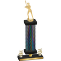 Premium Single Black Carbon Fiber Year Softball Trophy
