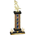 Premium Single Flag USA Fourth Place Football Trophy