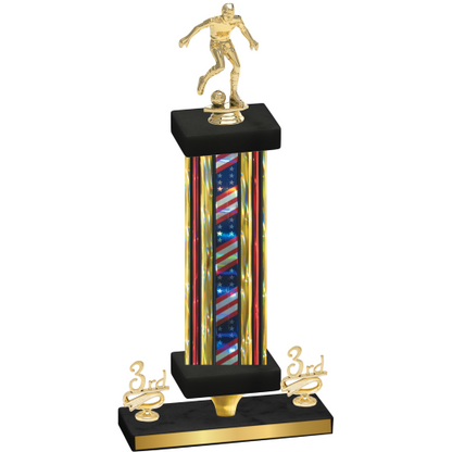 Premium Single Flag USA Third Place Soccer Trophy