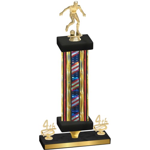 Premium Single Flag USA Fourth Place Soccer Trophy