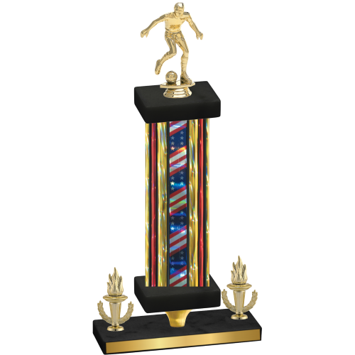 Premium Single Flag USA Victory Soccer Trophy