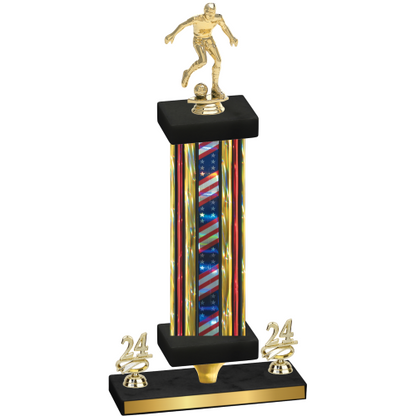 Premium Single Flag USA Year Soccer Trophy