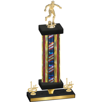 Premium Single Flag USA First Place Soccer Trophy