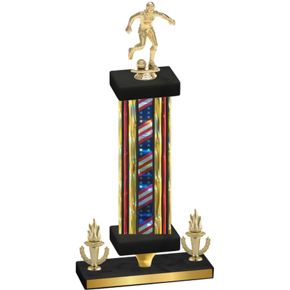 Premium Single Flag USA Victory Soccer Trophy