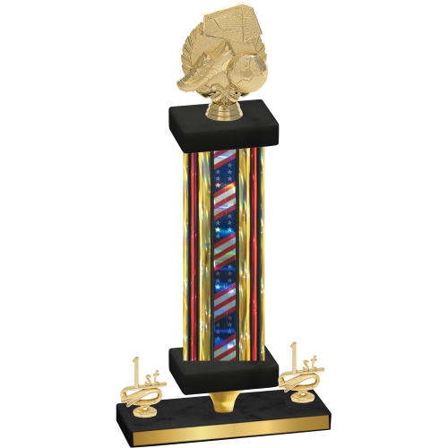 Premium Single Flag USA First Place Soccer Trophy