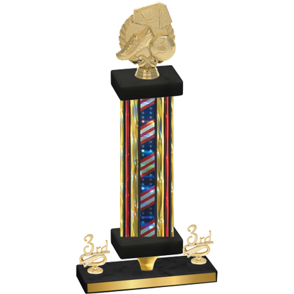 Premium Single Flag USA Third Place Soccer Trophy