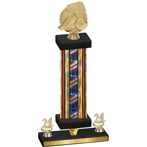 Premium Single Flag USA Year Soccer Trophy