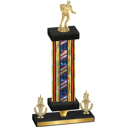 Premium Single Flag USA Victory Rugby Trophy