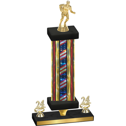 Premium Single Flag USA Year Rugby Trophy