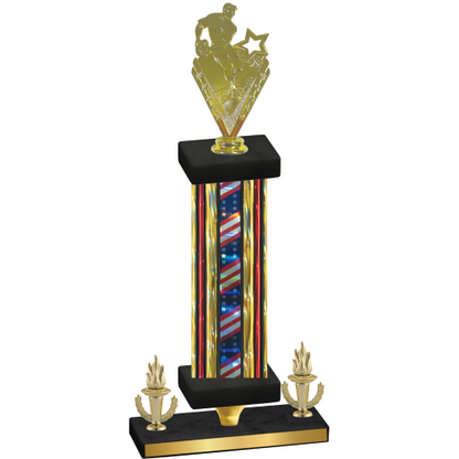 Premium Single Flag USA Victory Rugby Trophy