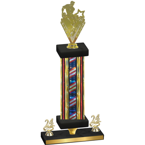 Premium Single Flag USA Year Rugby Trophy