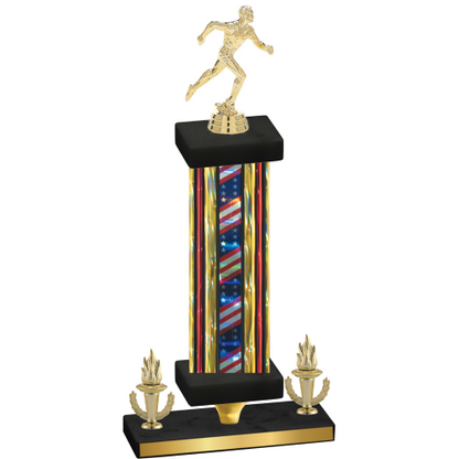 Premium Single Flag USA Victory Running Trophy