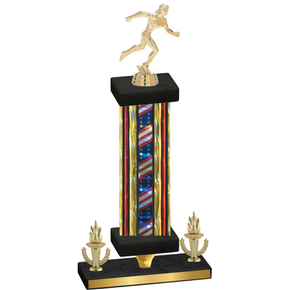 Premium Single Flag USA Victory Running Trophy