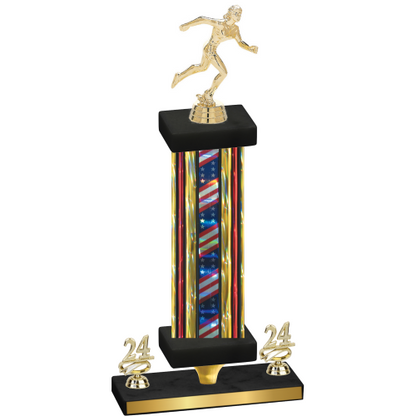 Premium Single Flag USA Year Running Trophy