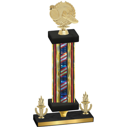 Premium Single Flag USA Victory Running Trophy