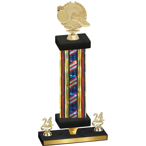Premium Single Flag USA Year Running Trophy