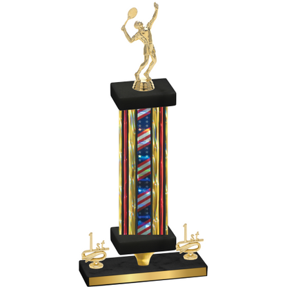 Premium Single Flag USA First Place Tennis Trophy