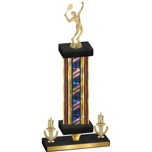 Premium Single Flag USA Victory Tennis Trophy