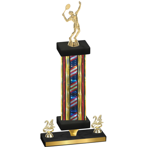 Premium Single Flag USA Year Tennis Trophy