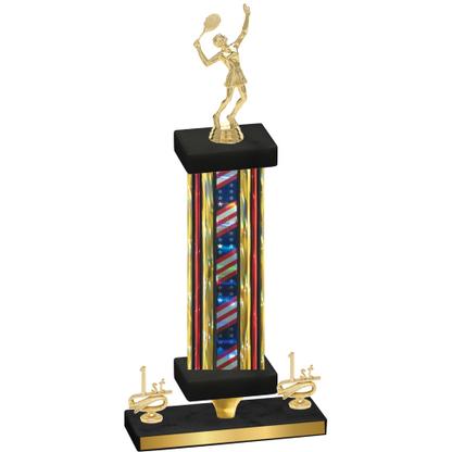 Premium Single Flag USA First Place Tennis Trophy