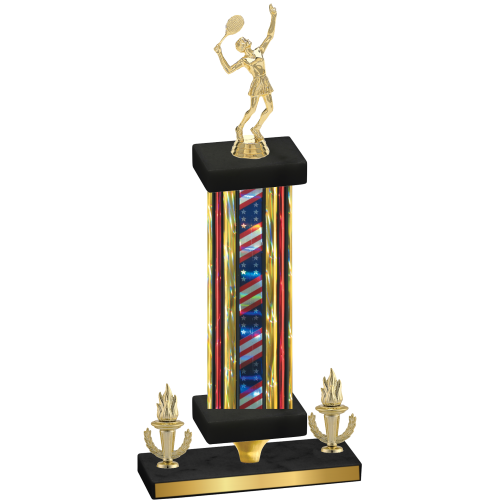 Premium Single Flag USA Victory Tennis Trophy