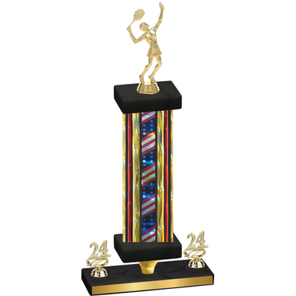 Premium Single Flag USA Year Tennis Trophy