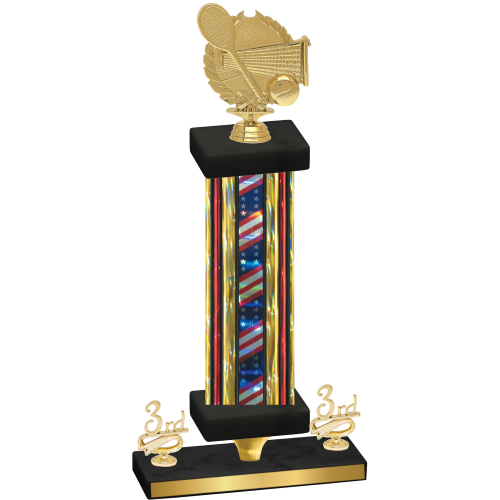 Premium Single Flag USA Third Place Tennis Trophy