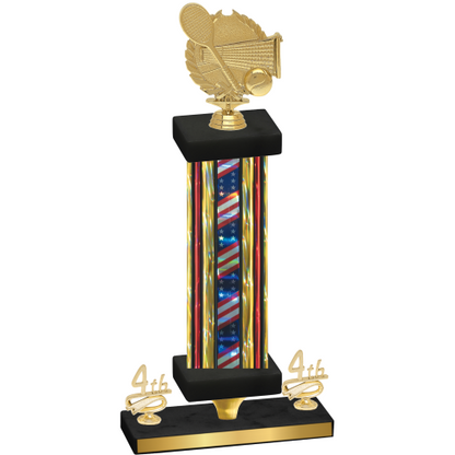 Premium Single Flag USA Fourth Place Tennis Trophy