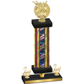 Premium Single Flag USA Second Place Bowling Trophy