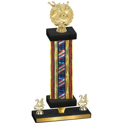Premium Single Flag USA Year Bowling Trophy