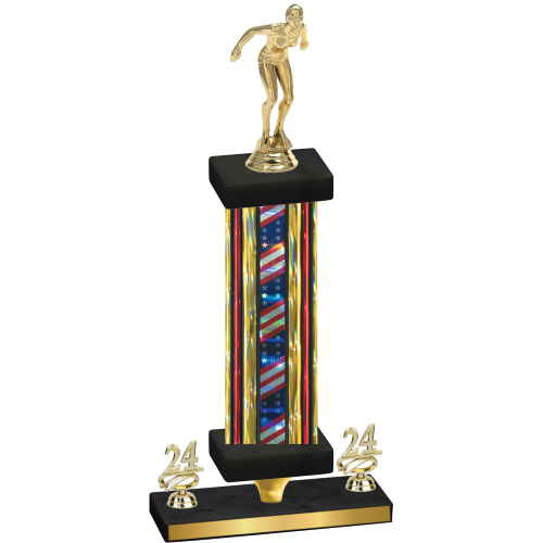 Premium Single Flag USA Year Tennis Trophy