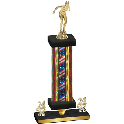Premium Single Flag USA Year Tennis Trophy