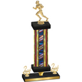 Premium Single Flag USA Second Place Football Trophy
