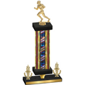 Premium Single Flag USA Victory Football Trophy