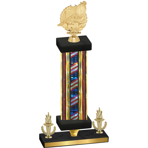 Premium Single Flag USA Victory Swimming Trophy