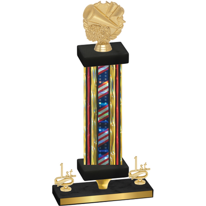 Premium Single Flag USA First Place Cheerleading Trophy